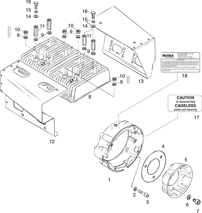 ROTAX 503 UL ENGINE IGNITION HOUSING AIR GUIDES FOR CONFIGURATION