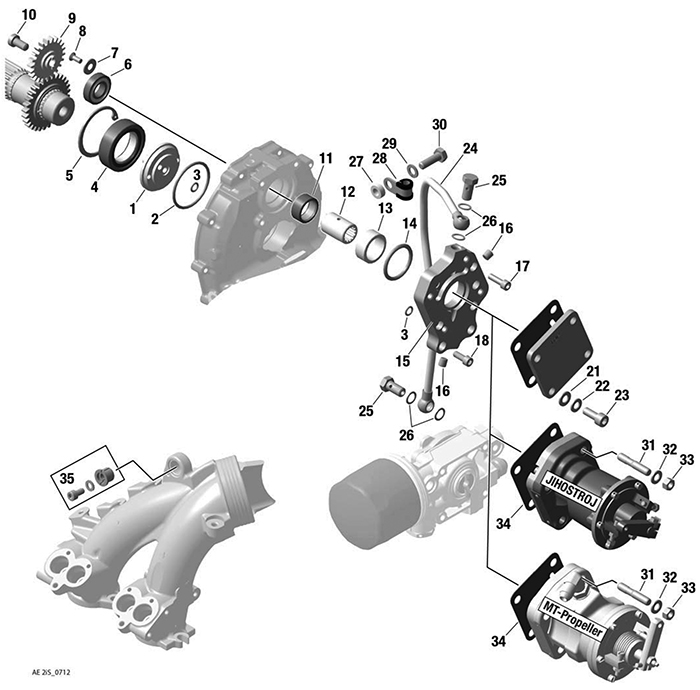 ROTAX 912iS HYDRAULIC GOVERNOR ARRANGEMENT FOR CONSTANT SPEED PROPELLER